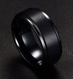 Mens Matte Brushed 8MM Ring Wedding Band (Pure Tungsten Carbide)