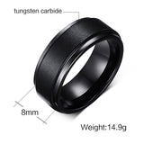 Mens Matte Brushed 8MM Ring Wedding Band (Pure Tungsten Carbide)