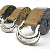 Mens Handmade Waist Canvas Leather Buckle
