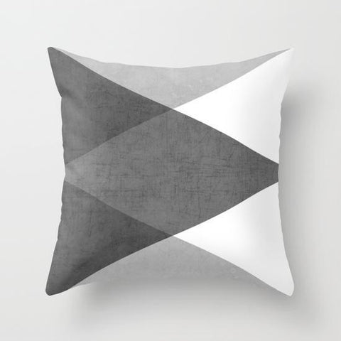 Grayscale Triangle Throw Cushion